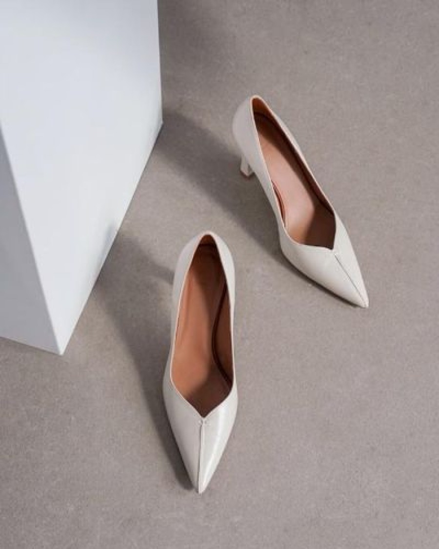 Flattered Korkokengat Ja Ballerinat | Flattered - Rose Leather Korkokengat, Creme