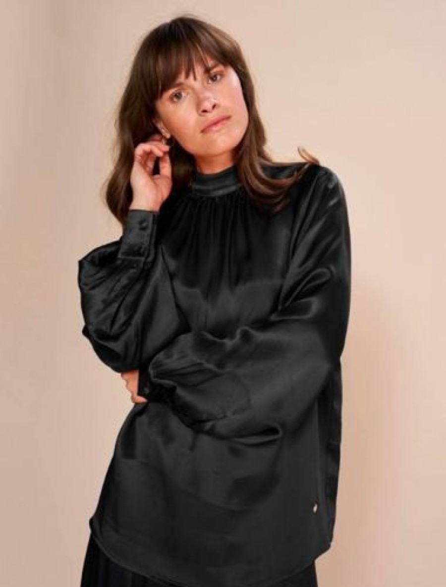 Mos Mosh Juhlavaatteet | Mos Mosh - Sille Glossi Blouse, Black