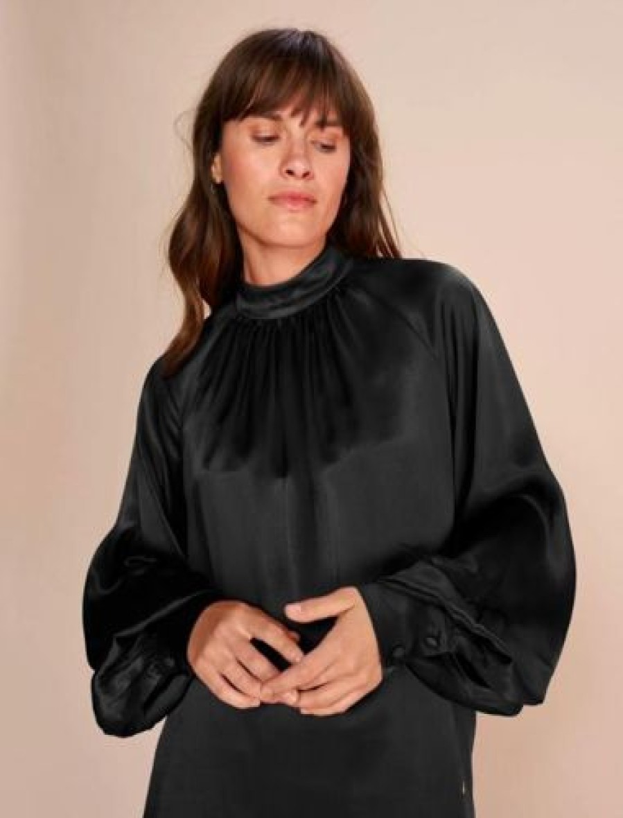 Mos Mosh Juhlavaatteet | Mos Mosh - Sille Glossi Blouse, Black