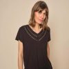 Mos Mosh Uutuudet | Mos Mosh - Coel V-Neck T-Paita, Black