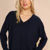 Mos Mosh Uutuudet | Mos Mosh - Tani V-Neck Neule, Salute Navy