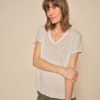 Mos Mosh Uutuudet | Mos Mosh - Coel V-Neck T-Paita, Cement