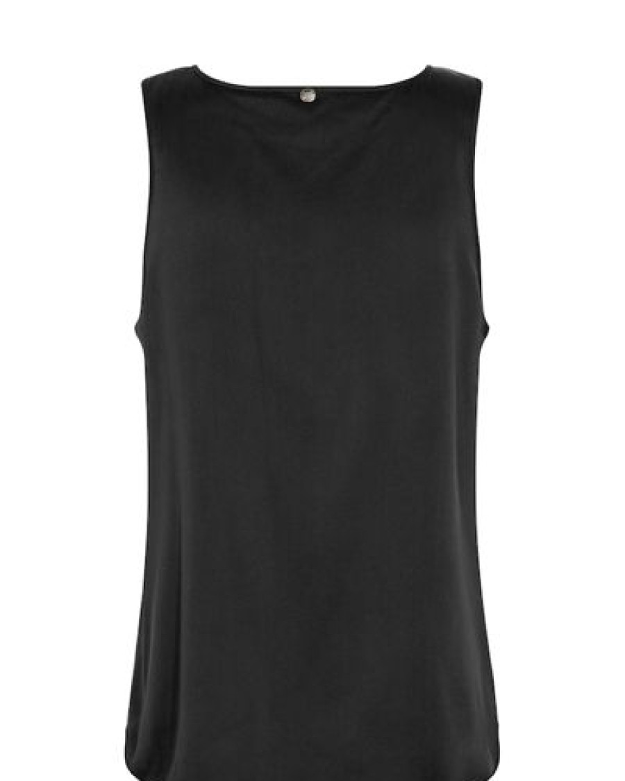 Mos Mosh Juhlavaatteet | Mos Mosh - Astrid V-Neck Silkkitoppi, Black