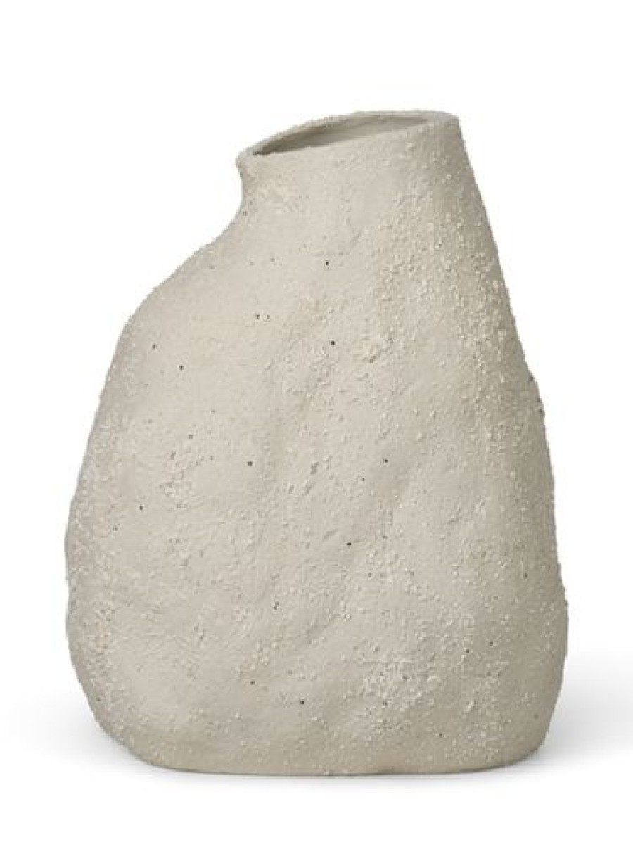 Ferm Living Ruukut Ja Maljakot | Ferm Living - Vulca Vaasi M, Off-White Stone